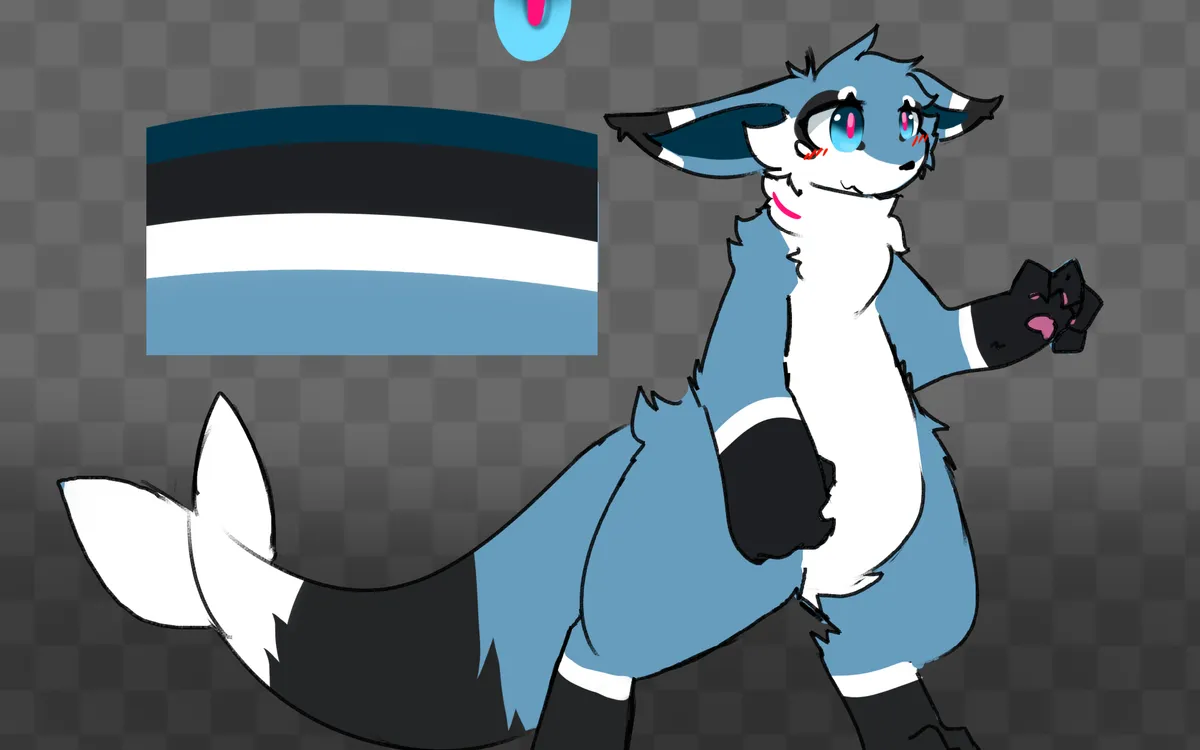 Blue fishdragon ref sheet